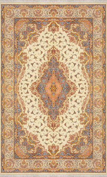 Шелковый Иранский ковер Qom №1665 206x133cm Шелковый Иранский ковер Qom №1665 206x133cm