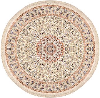 Шелковый Персидский ковер Qom №3781 200x200cm Шелковый Персидский ковер Qom №3781 200x200cm