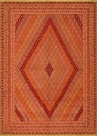 Безворсовый Персидский ковер Suzani №2319 261x191cm из шерсти Безворсовый Персидский ковер Suzani №2319 261x191cm из шерсти